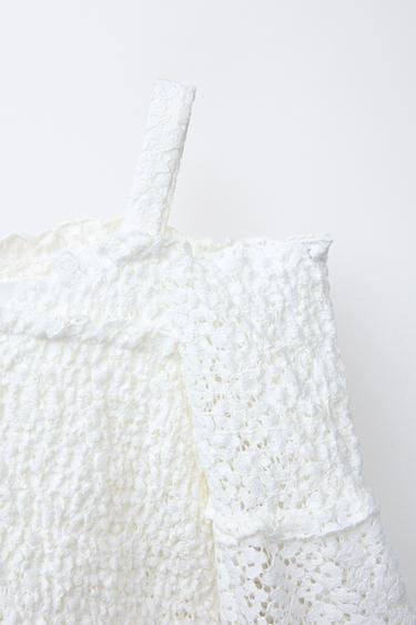 TEXTURED SURPLICE TOP - Ecru by Zara - Image 2