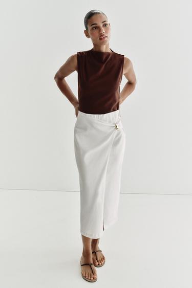 cream dress zara Zara Beige Loose Dress Large Cream Color T1