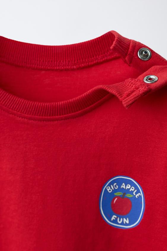 LOT DE DEUX HAUTS UNI ET IMPRIMÉ - Blanc / Rouge de Zara - Image 3