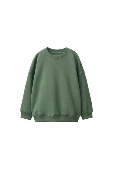 Zara PLAIN SWEATSHIRT - Mid-green