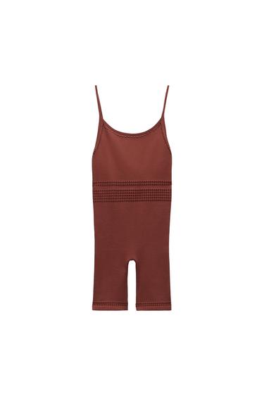 SEAMLESS OPENWORK PLAYSUIT