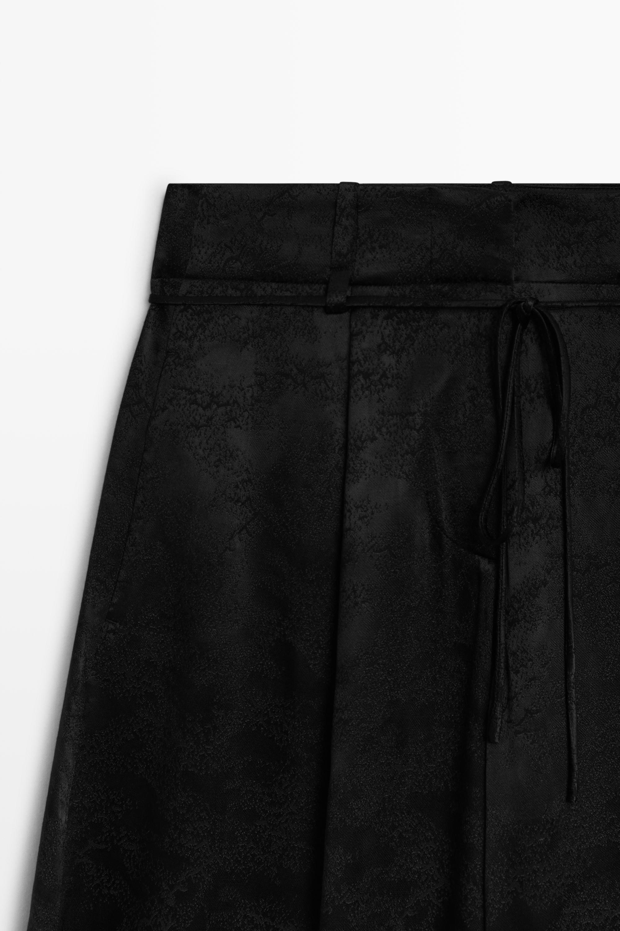 Pantalon large fluide jacquard