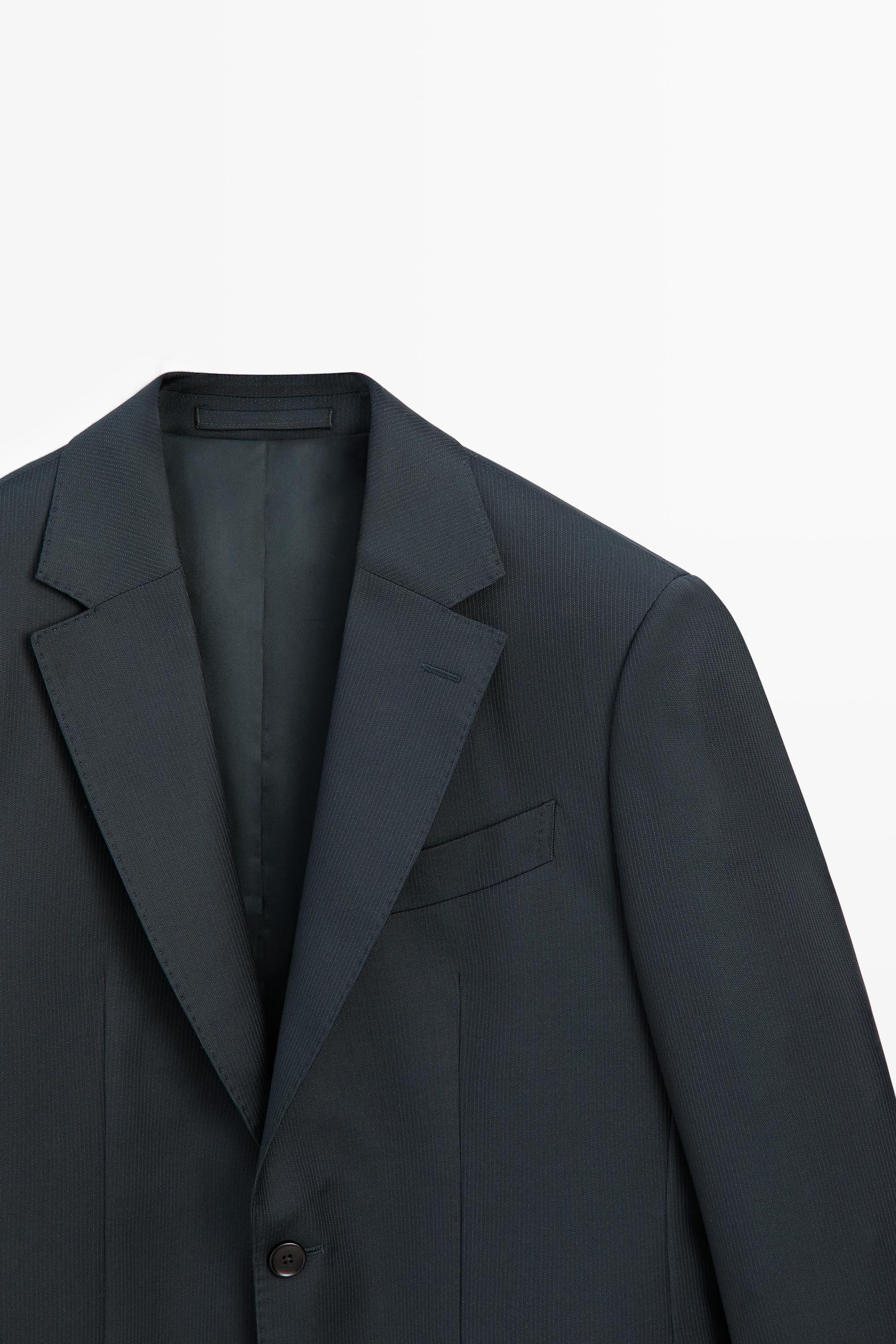 Striped wool blend suit blazer