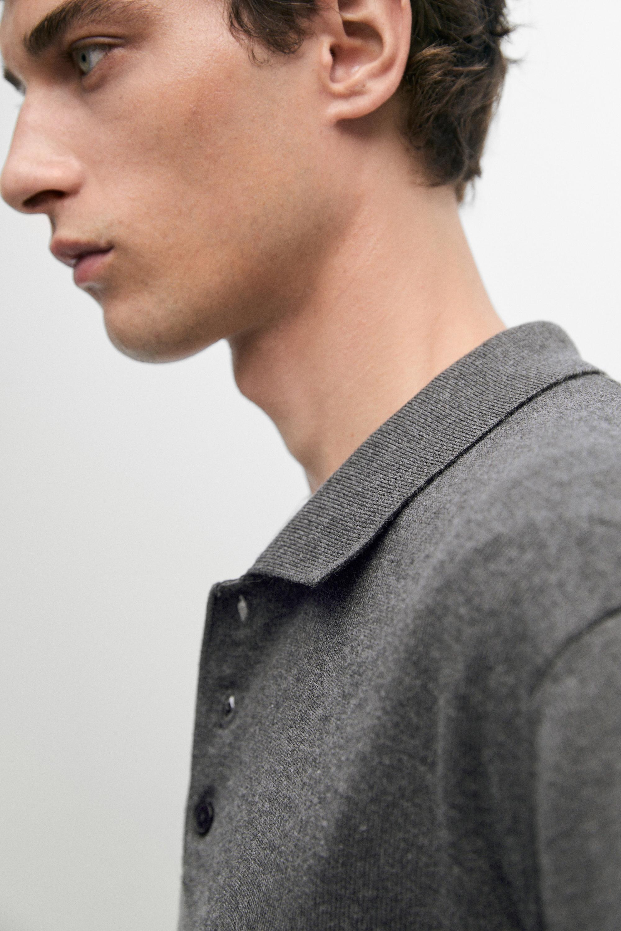 100% cotton knit polo sweater