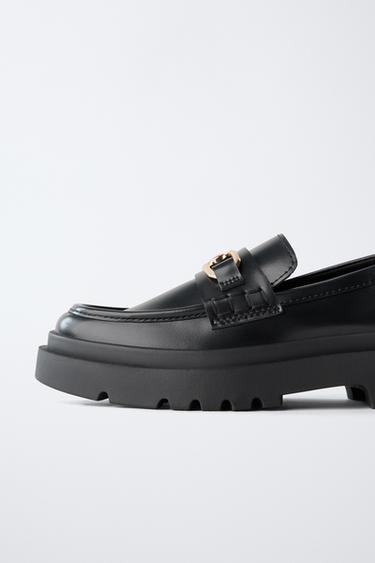BUCKLE DETAIL LOAFERS - Black by Zara - Image 5