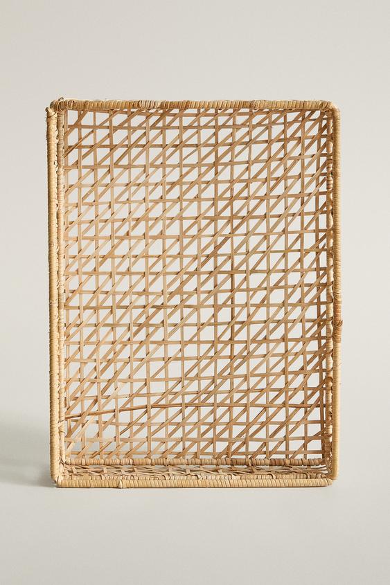 PLATEAU ROTIN TRESSÉ - Beige clair de Zara - Image 0