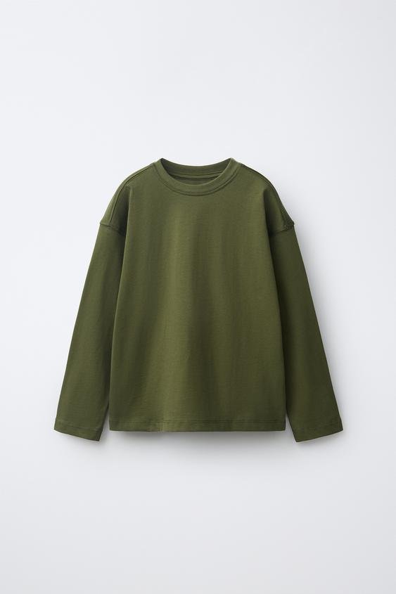 تيشرت سادة - أخضر الخاص بـ Zara - صورة 0
