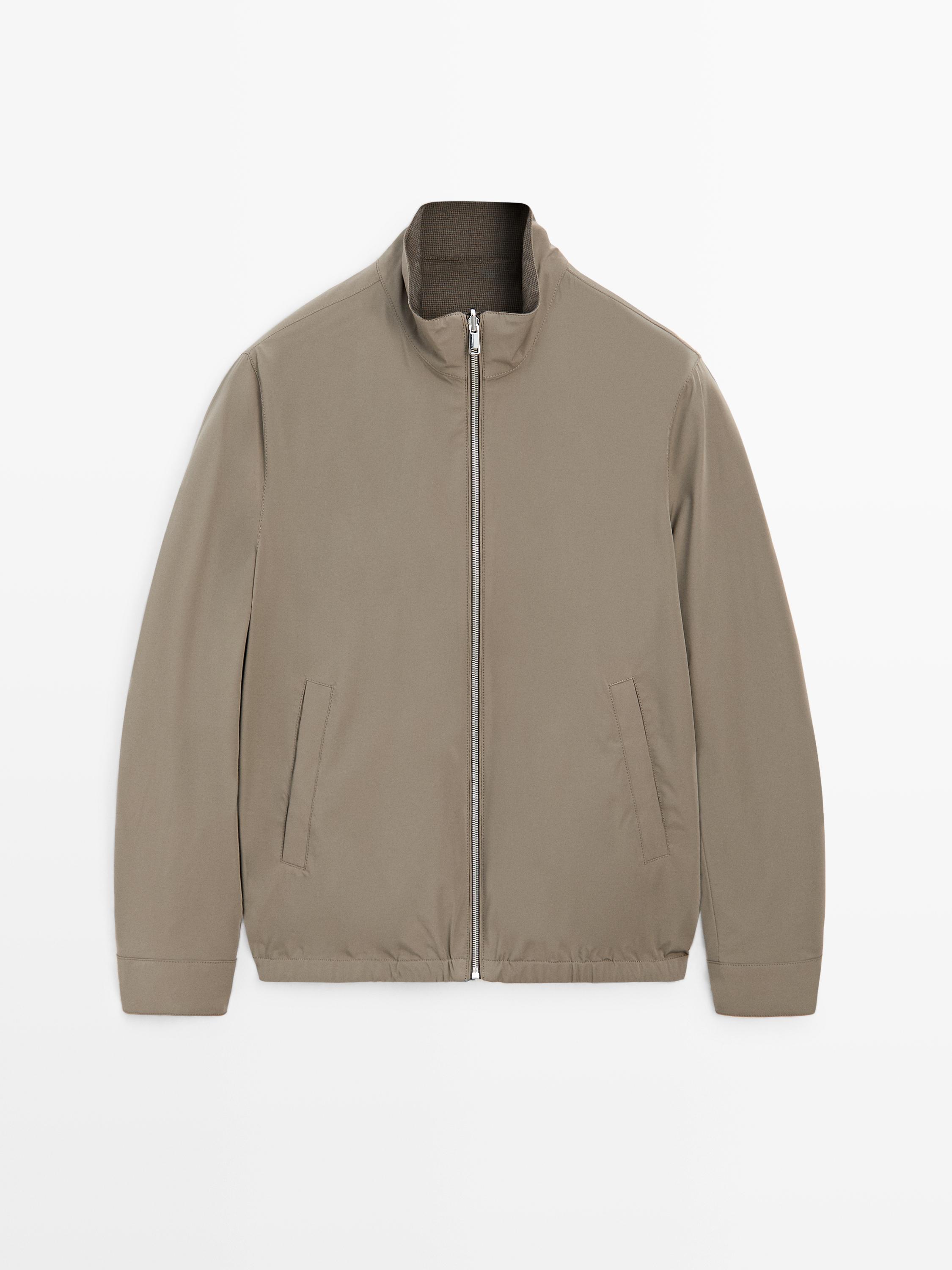Blouson court réversible en lin mélangé