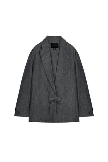 ZW COLLECTION MINIMAL 100% LINEN BLAZER