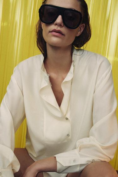 قميص 100% حرير ZW COLLECTION - خَام by Zara