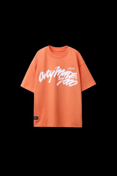 Zara GRAFFITI PRINT T-SHIRT - Orange - Image 0