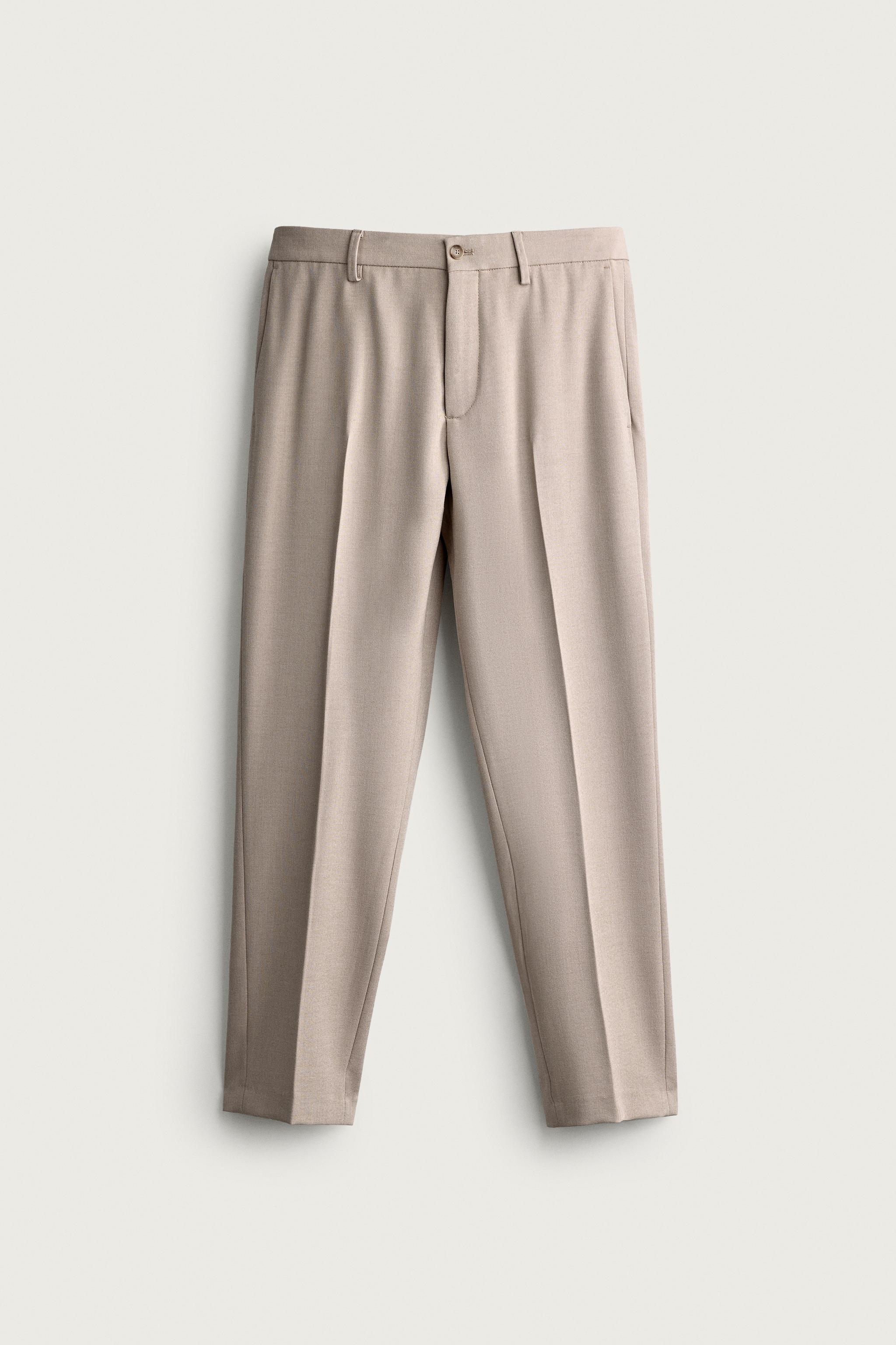 SLIM FIT SUIT PANTS - Sand / Marl | ZARA United States