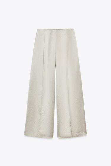 SATINIERTE HOSE MIT BUNDFALTEN ZW COLLECTION - Steingrau von Zara