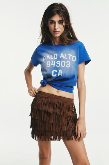 SUEDE-EFFECT MINI SKIRT - Brown by Zara