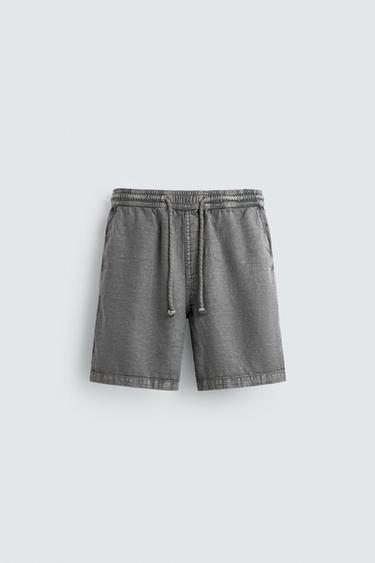 FADED RELAXED FIT BERMUDA SHORTS - Light grey by Zara