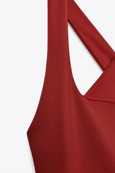 LONG POLYAMIDE DRESS - Burgundy by Zara - Image 7