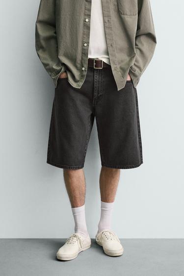 BERMUDA DENIM BAGGY FIT - Carbón de Zara