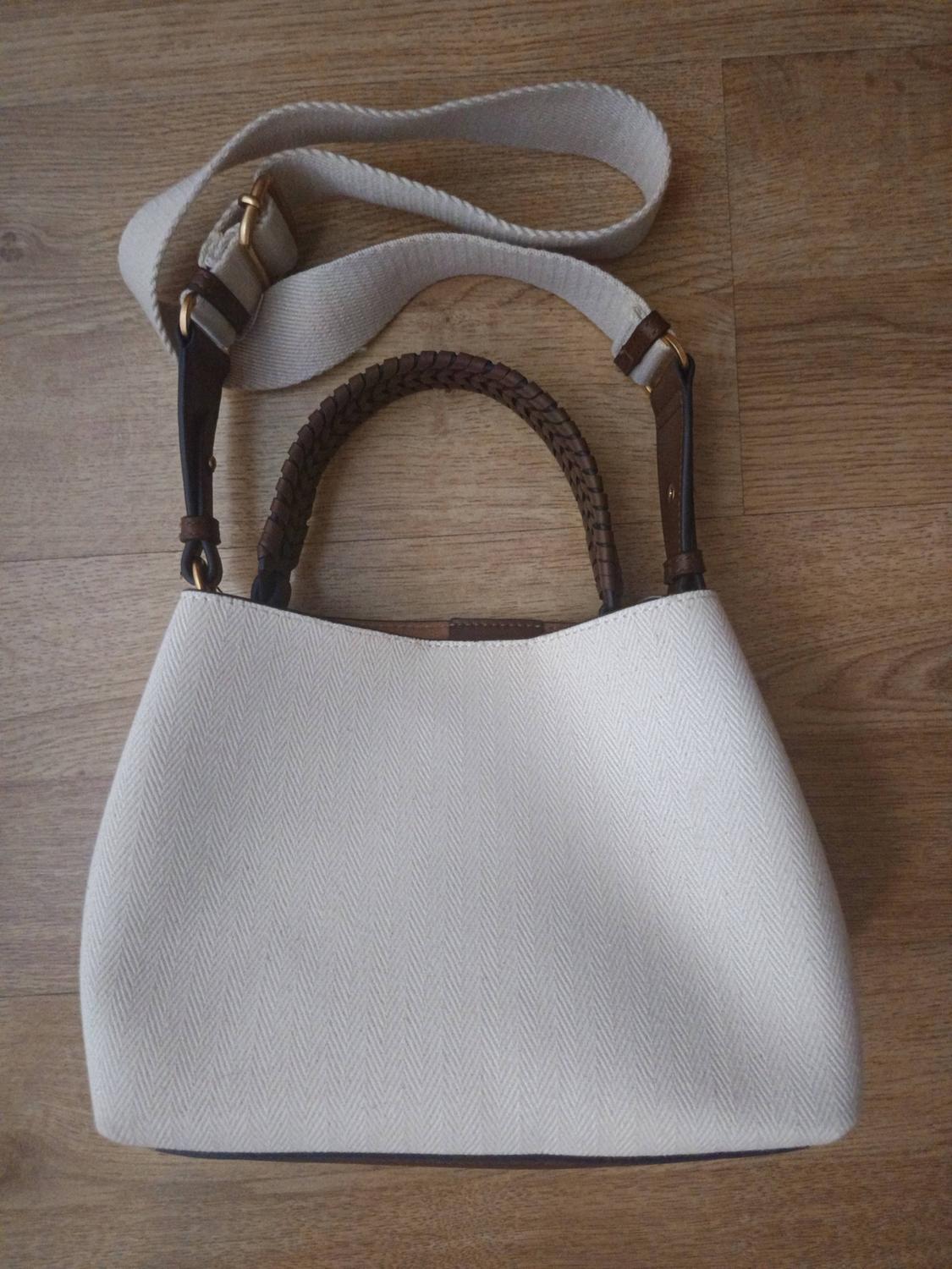 BRAIDED HANDLE CANVAS BUCKET BAG - Image 5