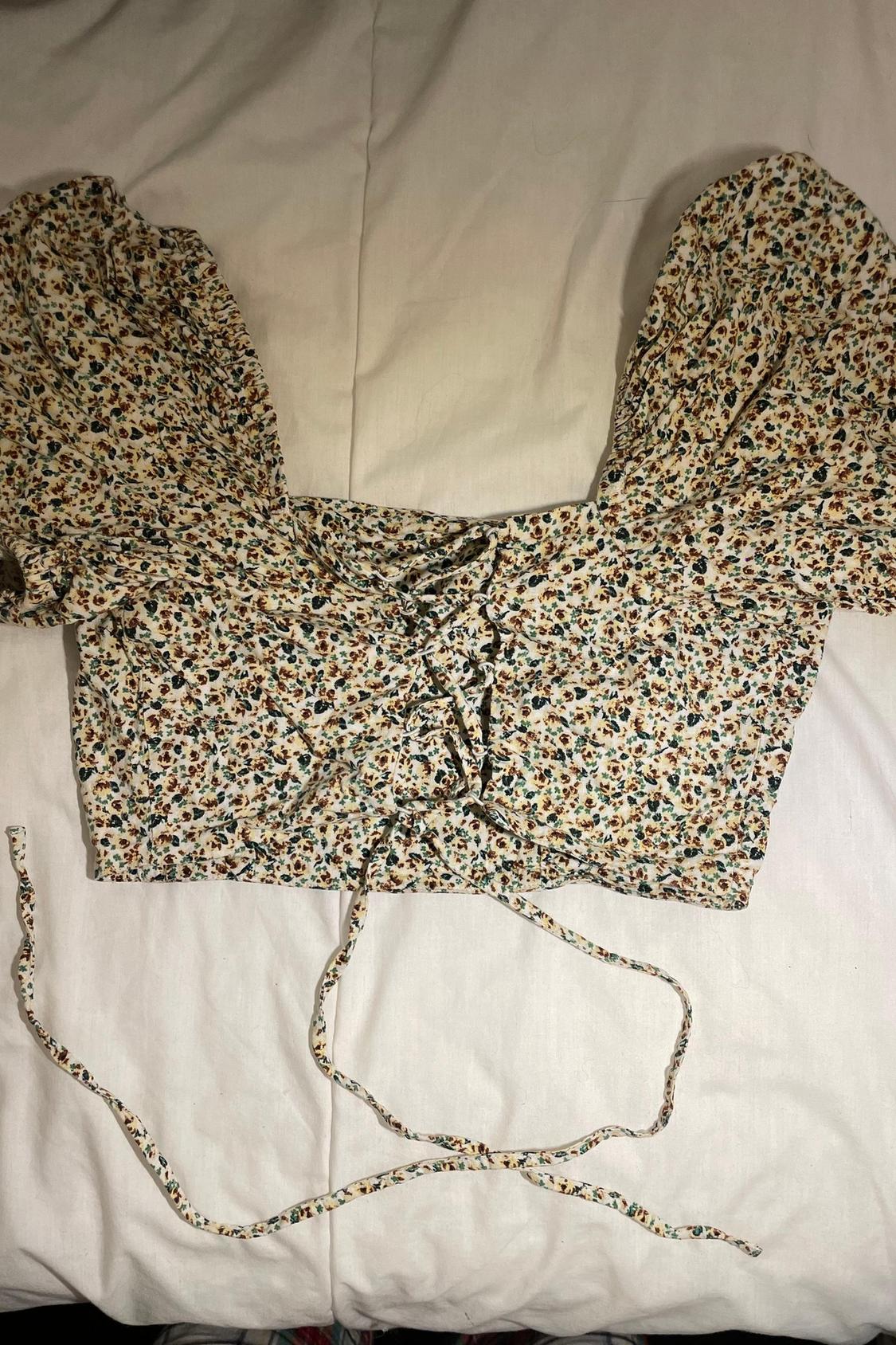 PRINTED LINEN BLEND BLOUSE - Image 4