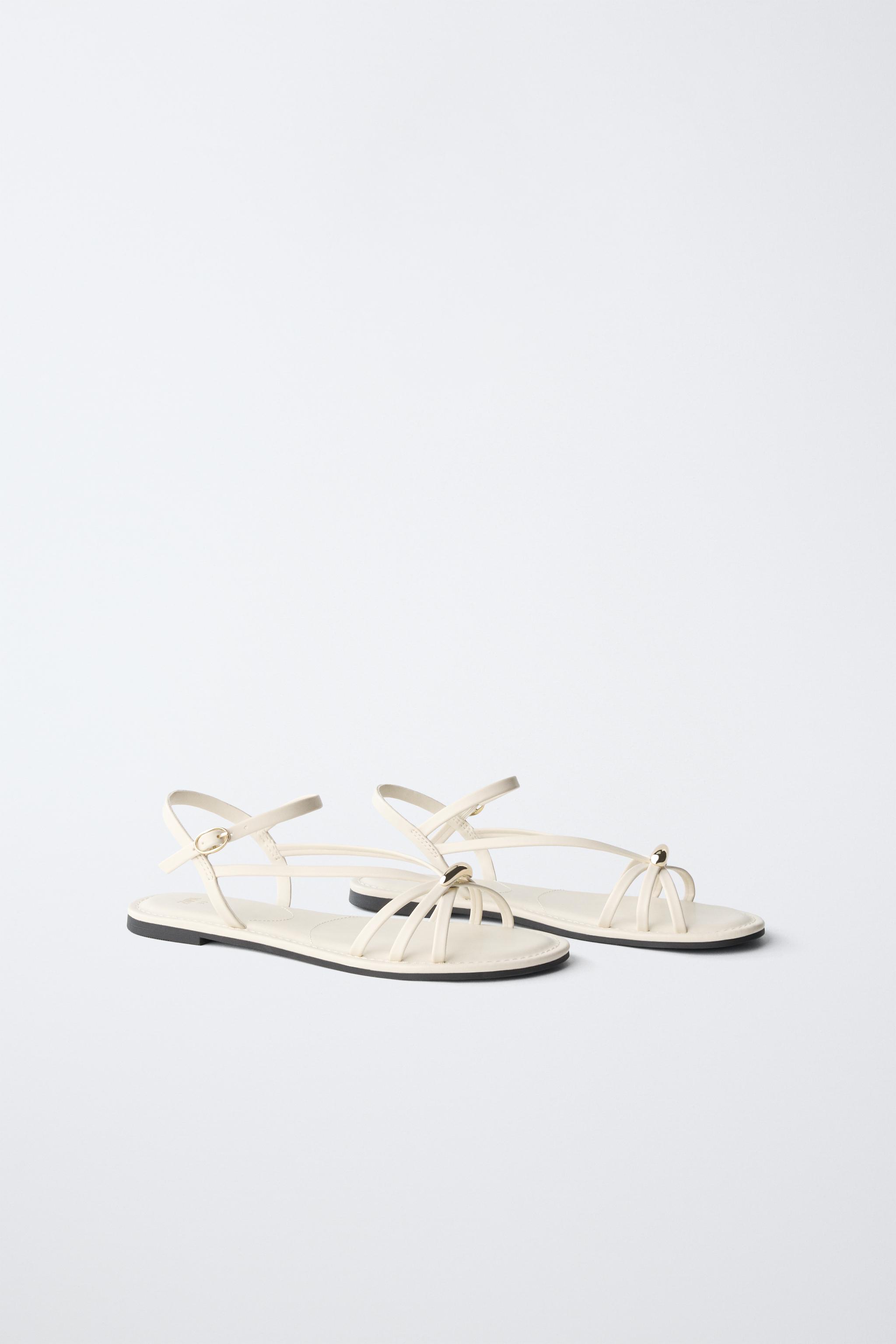 GOLD APPLIQUÉ SANDALS — Off White