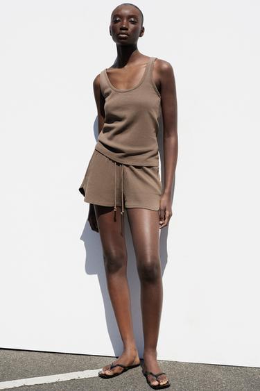 SHORTS EFFETTO SLAVATO - Marrone / Taupe di Zara