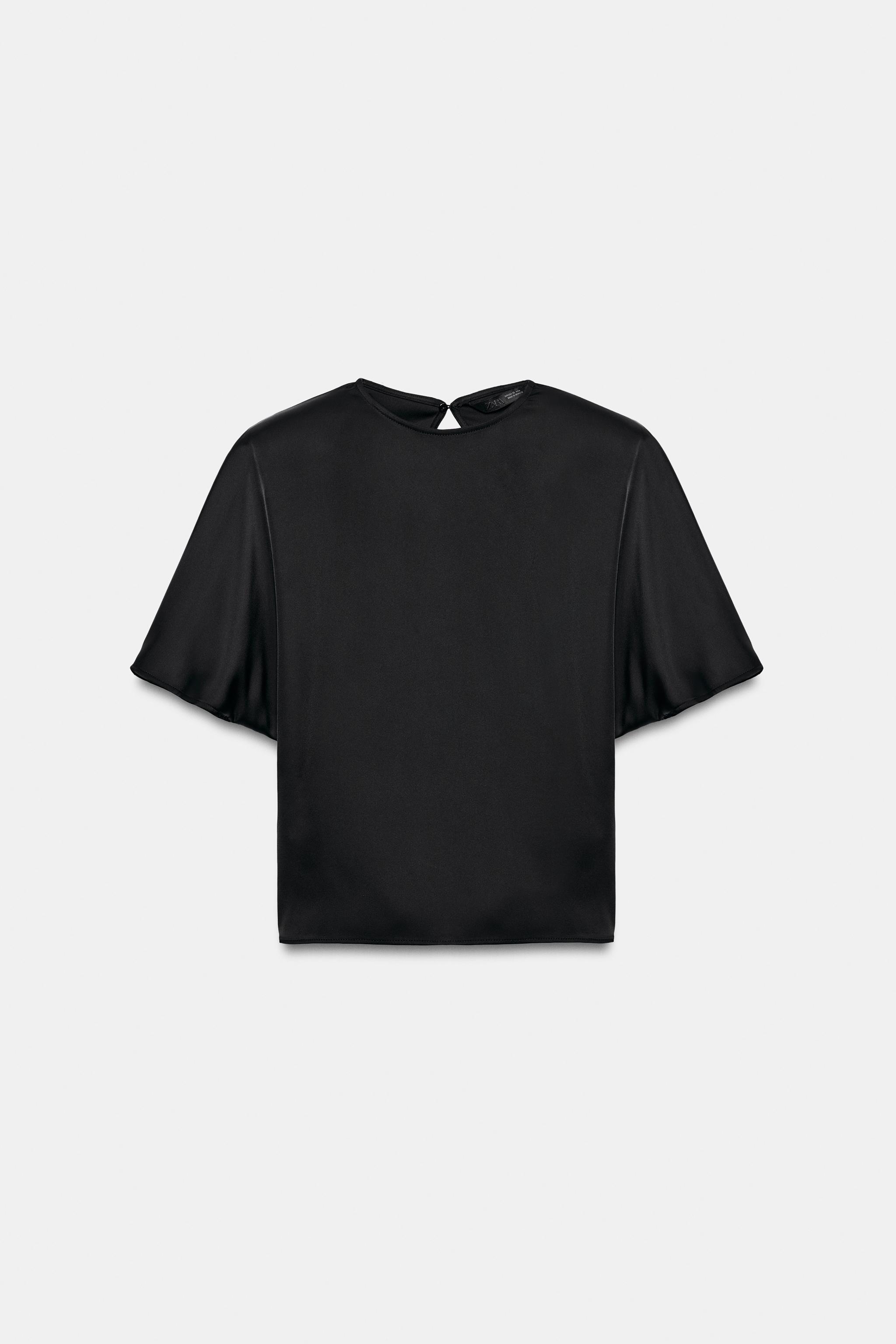 Женские рубашки Zara SATIN TOP WITH SHOULDER PADS AND STRAPS — фото 5