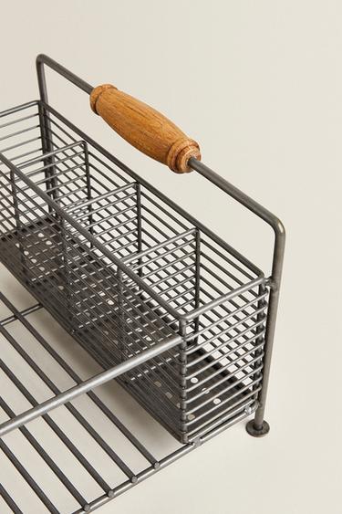 IRON AND ACACIA WOOD DISH DRAINER - Steel by Zara - Image 2