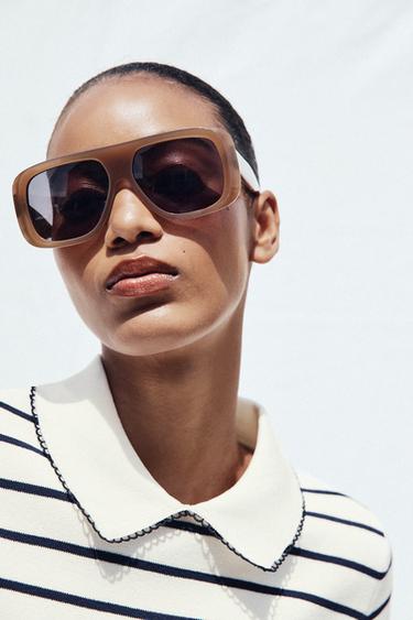 KNIT TOP WITH PIPING - striped by Zara - Image 2