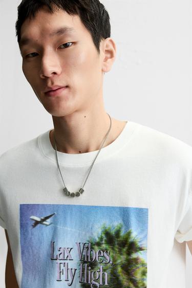 PHOTOGRAPHIC PRINT T-SHIRT - Oyster-white by Zara - Image 4