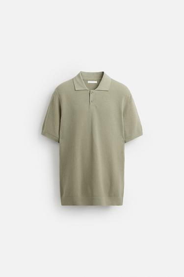 POLO EN MAILLE STRUCTURÉE - vert délavé de Zara - Image 6