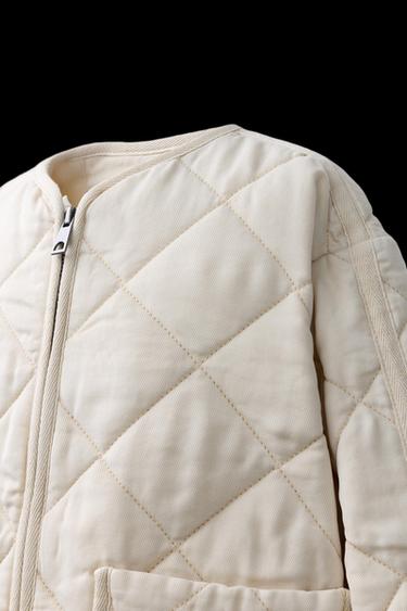 STEPPJACKE MIT REISSVERSCHLUSS - Cremefarben von Zara