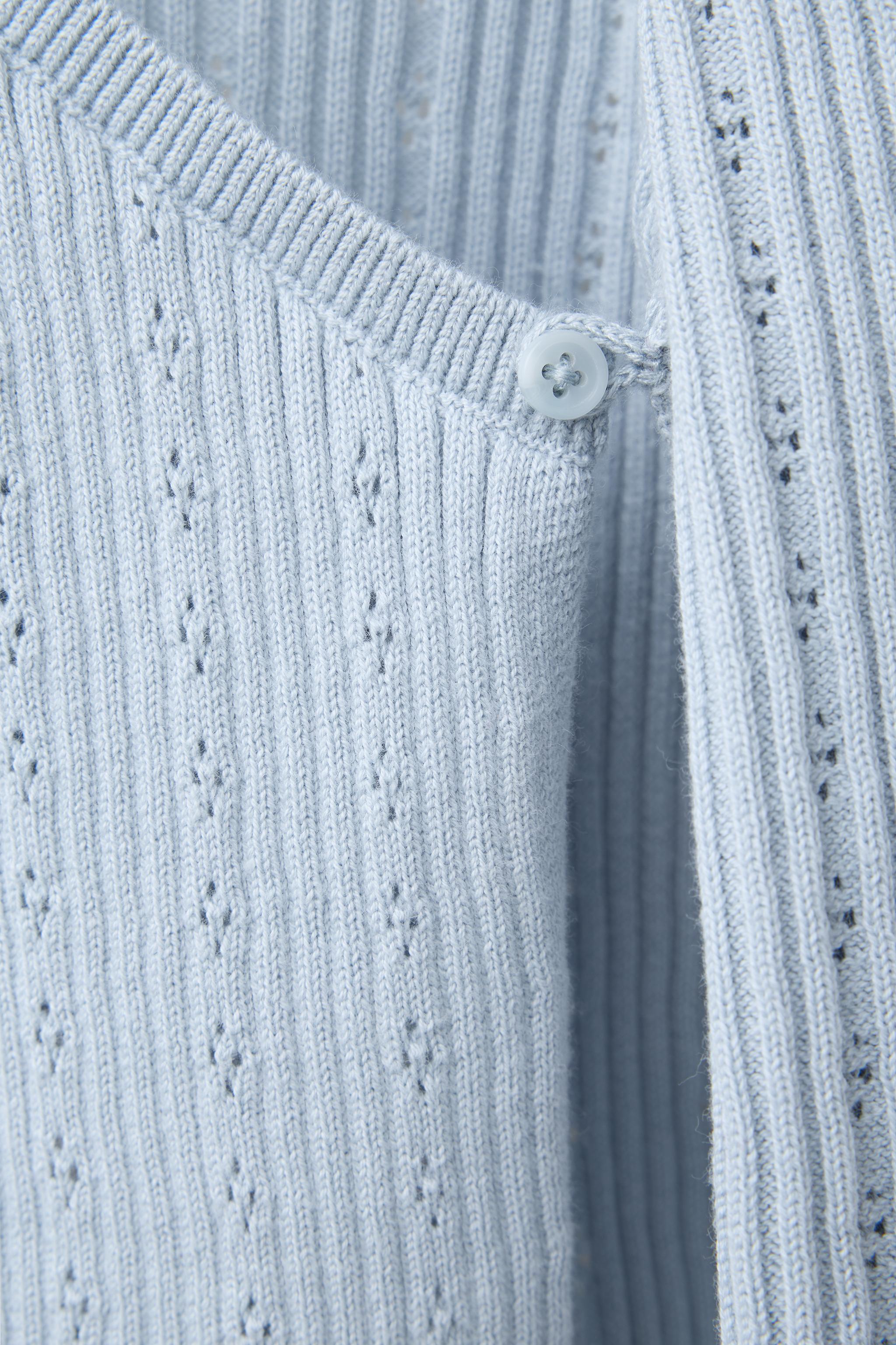 OPENWORK CROSSOVER KNIT CARDIGAN - Light blue | ZARA United