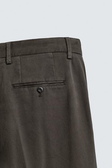 PANTALON DE COSTUME EFFET DÉLAVÉ - Gris taupe de Zara - Image 8
