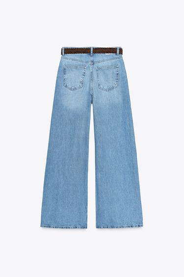 Z1975 HIGH-WAIST WIDE-LEG FULL-LENGTH JEANS WITH BELT - Mid-blue by Zara - Image 6