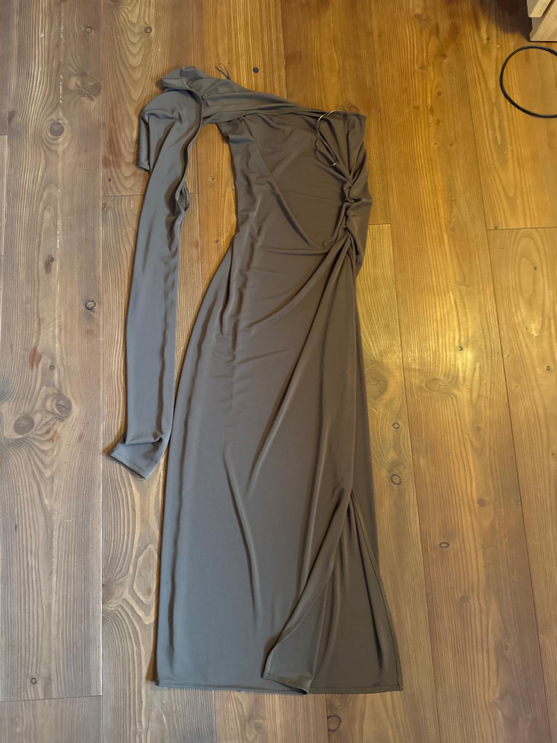 ASYMMETRIC DRAPED MAXI DRESS