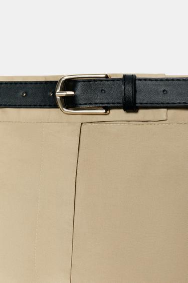 LONG BERMUDA SHORTS WITH BELT - camel by Zara - Image 9