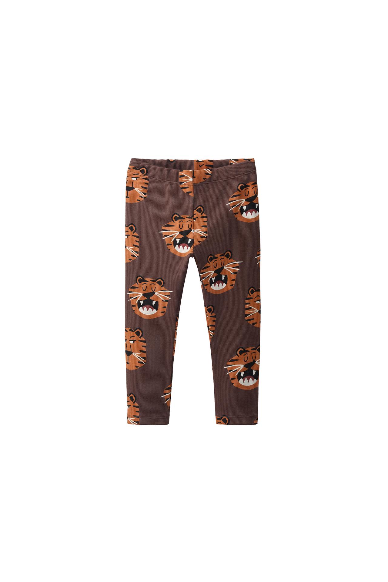 PRINTED RIBBED LEGGINGS