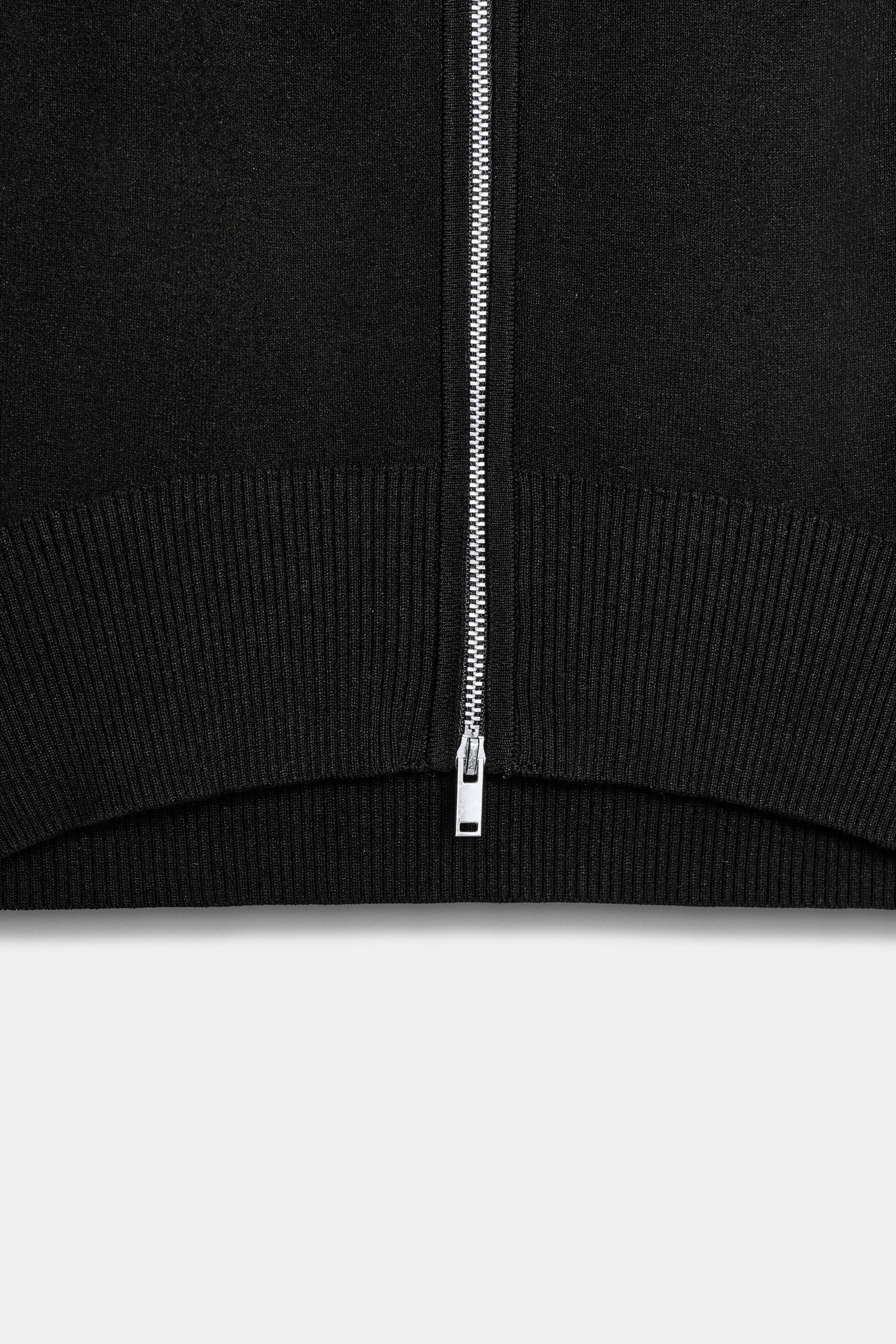 CROPPED KNIT JACKET WITH ZIPPER