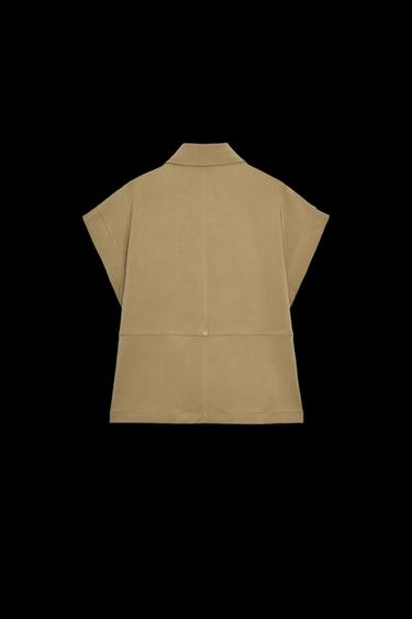 Zara ZW COLLECTION VOLUME VEST - taupe brown
