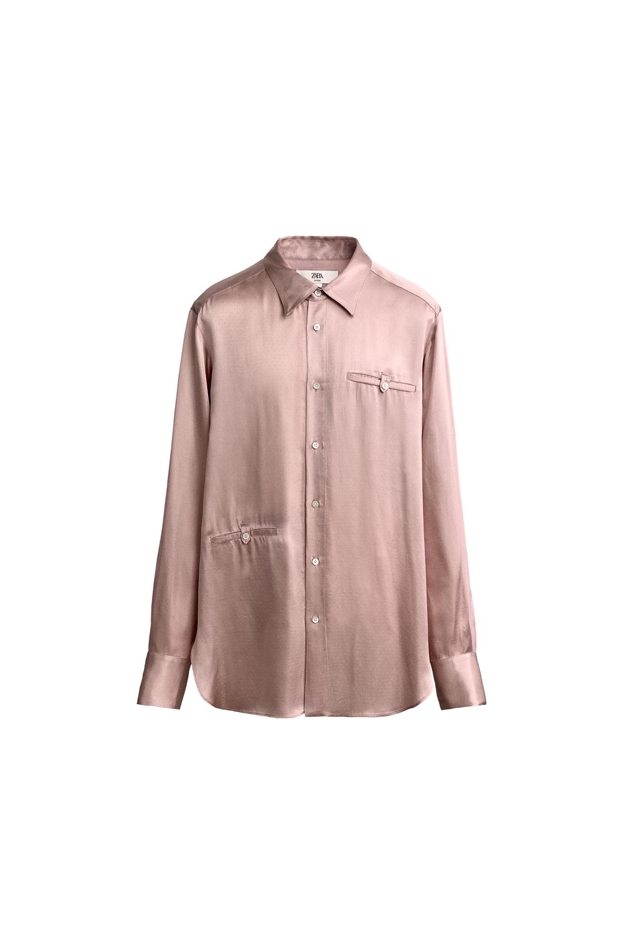 SATIN JACQUARD DOTS SHIRT