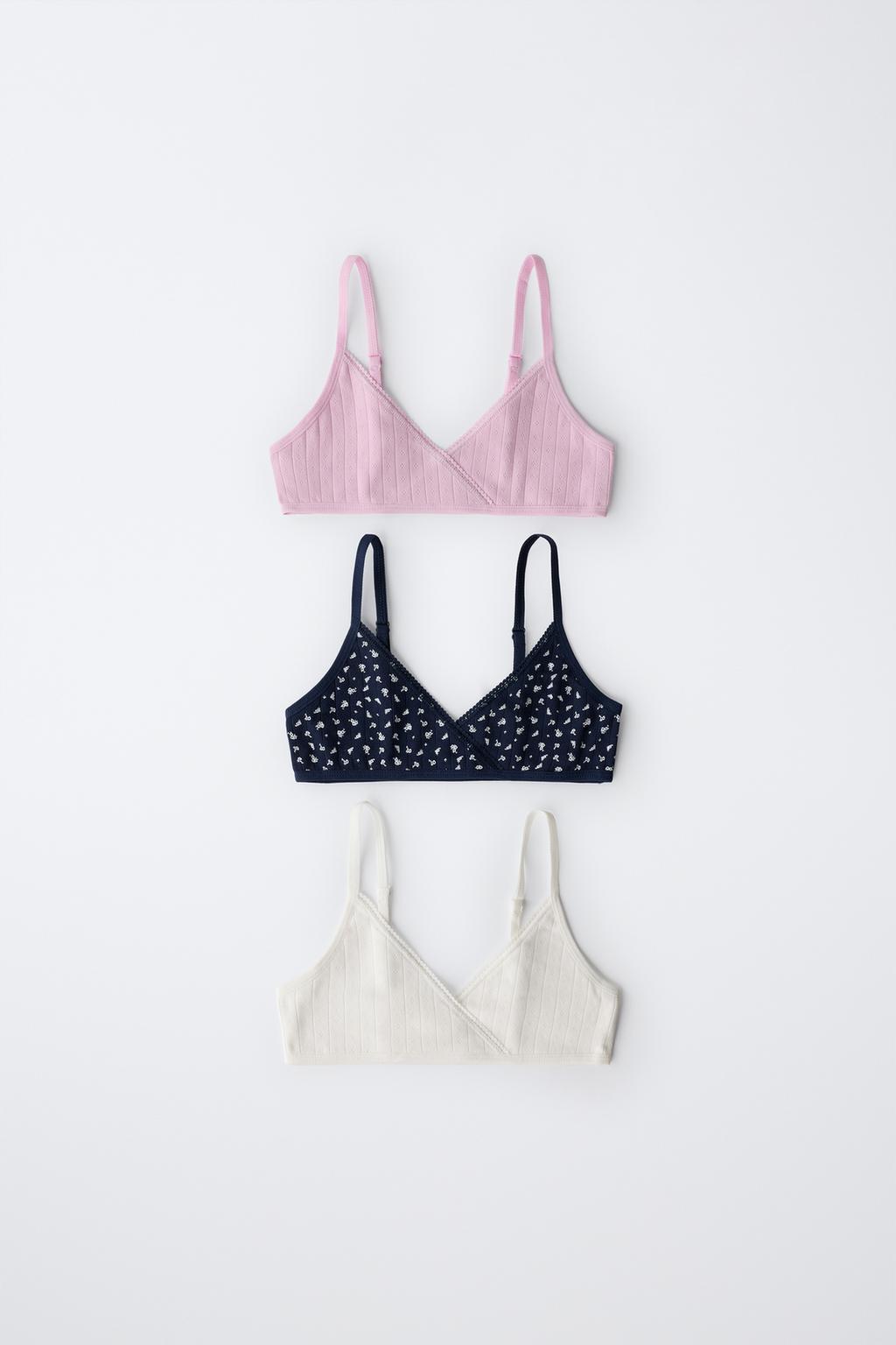 Zara 9-14 yaş/ Üç ədəd çiçək və pointelle üst paketi