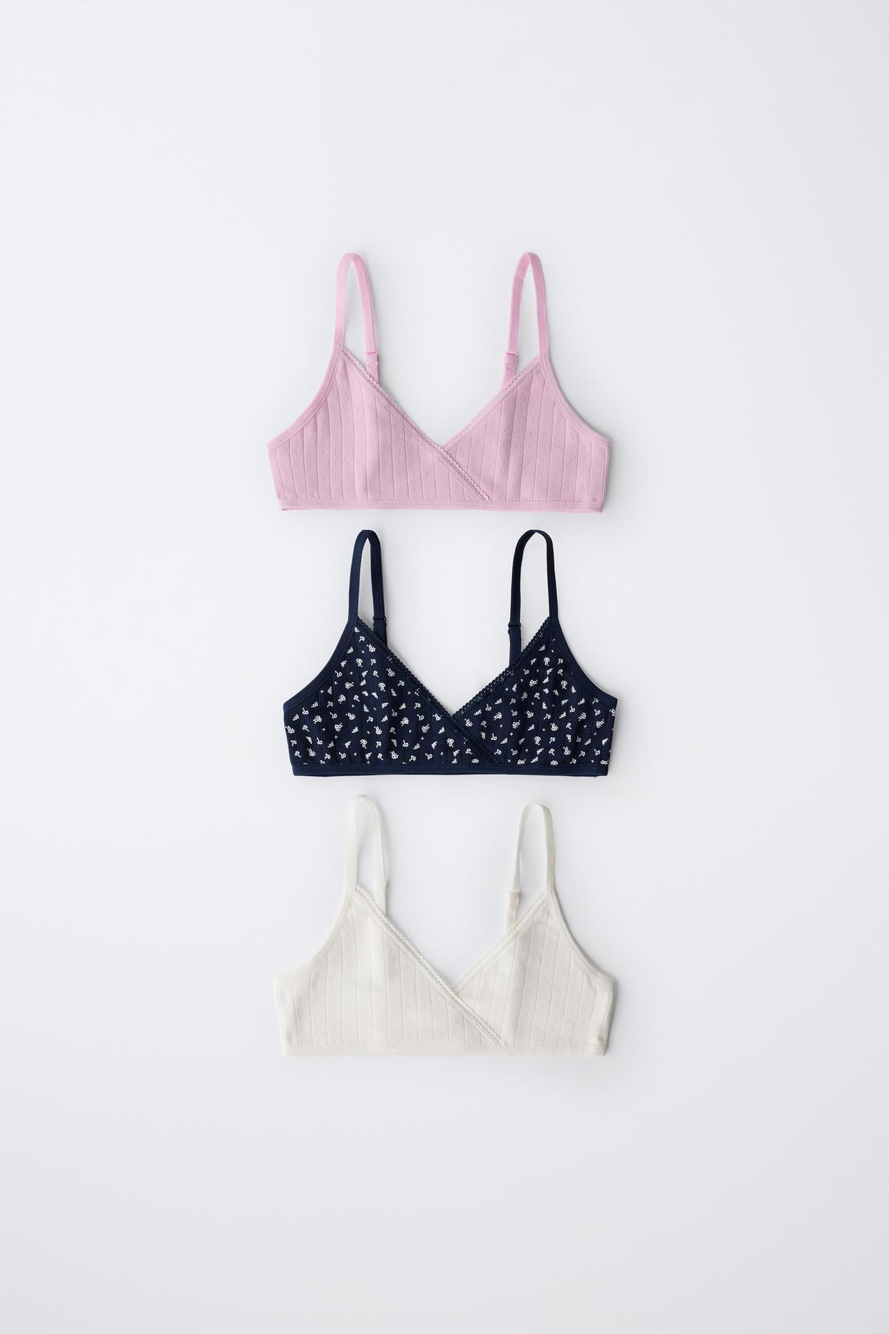 AGES 9-14 / 3-PACK FLORAL POINTELLE CAMISOLES — Multicolored