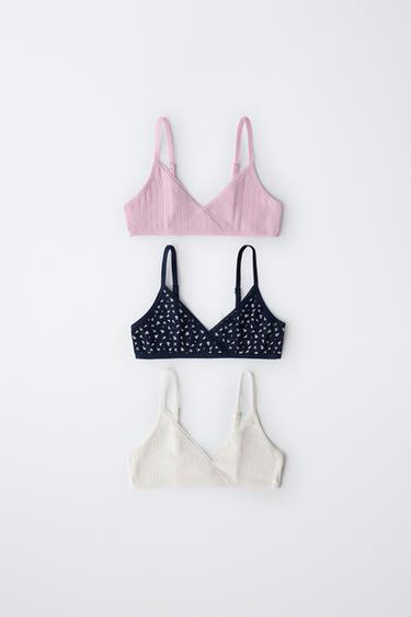 9-14 ANOS/ PACK TRES TOPS FLORES E POINTELLE - Multicolor de Zara - Imaxe 0