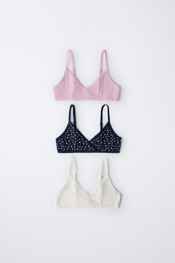 AGES 9-14 / THREE-PACK OF FLORAL AND POINTELLE TOPS - Multicoloured by Zara - Image 0