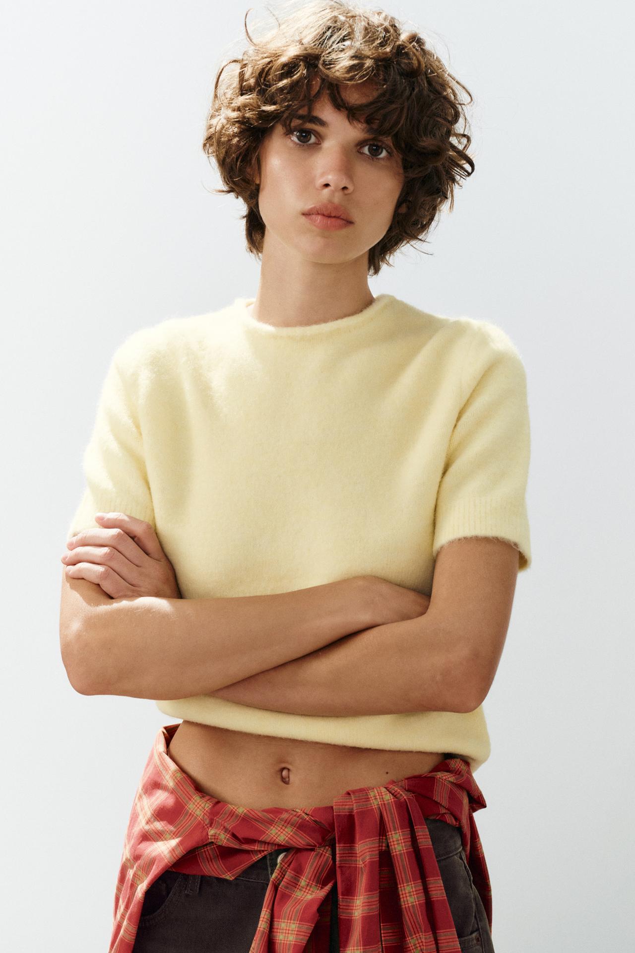 SOFT KNIT TOP — Light yellow