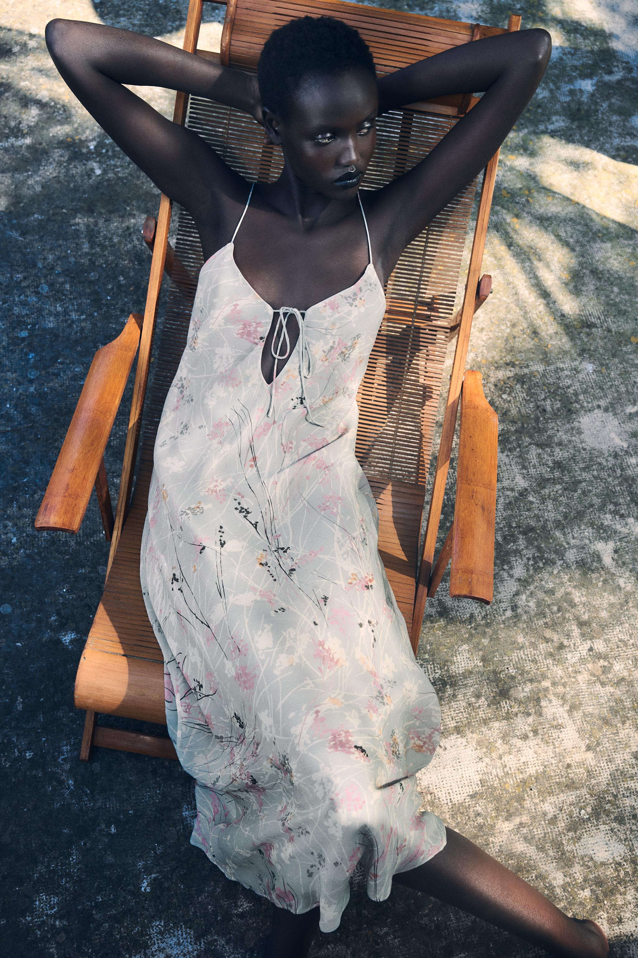 Blue dress with flower print hotsell