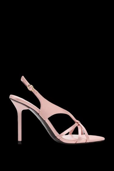 SANDALIA TACÓN EFECTO SATINADO - Rosa de Zara