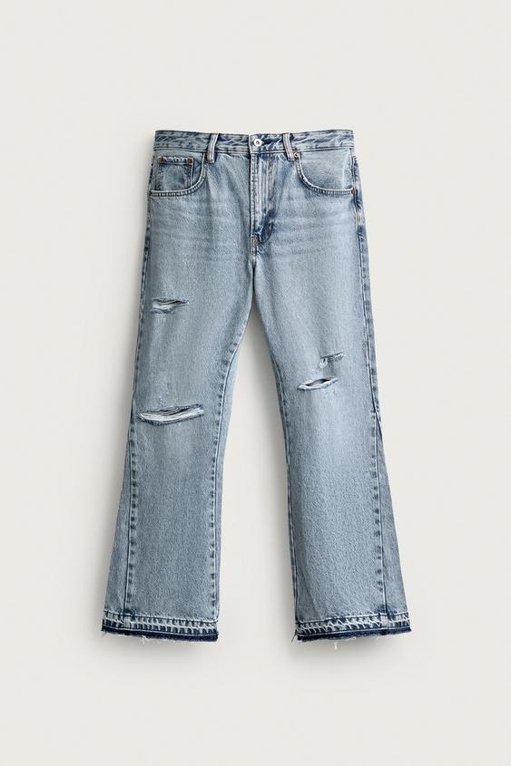 JEAN FLARE DÉCHIRÉ - Bleu clair de Zara - Image 5