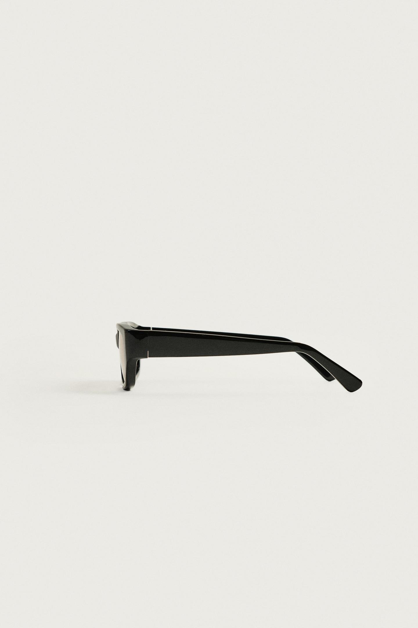 Мужские солнцезащитные очки Zara Rectangular Sunglasses, цвет: Чёрный — фото 5