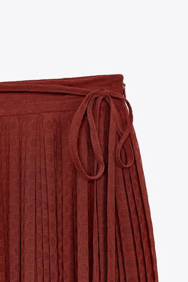 BELTED PLEATED MIDI SKIRT - Brick by Zara - Image 8